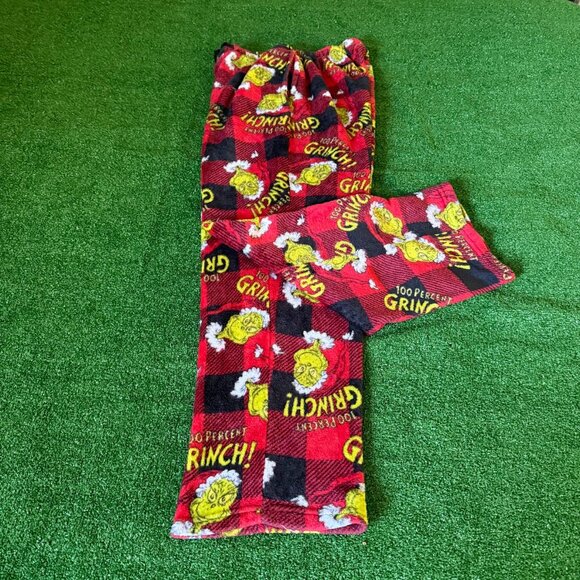 The Grinch Elastic Waist Pockets Fleece Christmas Loungewear Pajama Pants Size M - Picture 1 of 12